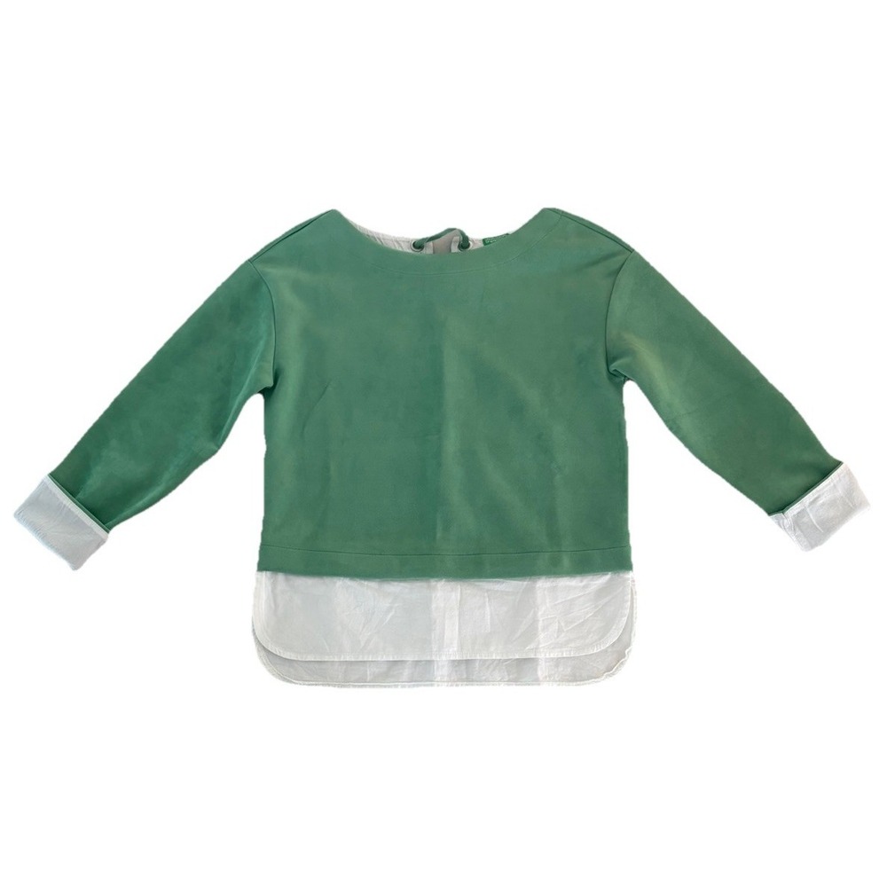 United Colors of Benetton White & Chic Green Effortless Layered-look Back Bow SM - Picture 5 of 14